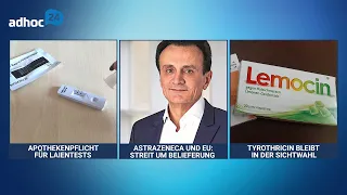 Corona-Laientests / Streit um Impfstoff / Lemocin bleibt OTC | adhoc24 am 27.01.2021