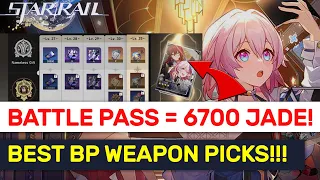 PAID Battle Pass TOTAL VALUE Revealed!!! BEST BP 4★ EXCLUSIVE Light Cones CHOICES!!