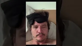 Pedro Pascal reacting to the Talk Art podcast