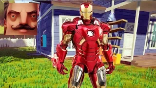 HELLO NEIGHBOR IRON MAN - My New Neighbor Iron Man Mark 7 Act 2 RANDOM Gameplay Walkthrough