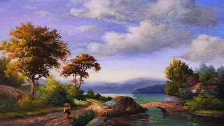 How I Paint Landscape Just By 4 Colors Oil Painting Landscape Step By Step 40 By Yasser Fayad