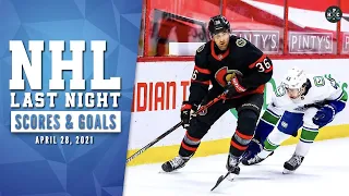 NHL Last Night: All 43 Goals and NHL Scores of April 28, 2021