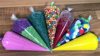 ASMR Making Crunchy Slime with Piping Bags #12 Satisfying Slime