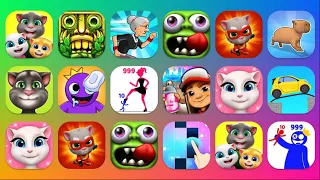 Talking Tom Friends, Temple Run, Tom Gold Run, Zombie Tsunami, Angry Gran Run,Subway Surf,Stick Hero