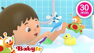 Τραγούδι μπάνιου 🧼 + Περισσότερα παιδικά τραγούδια και παιδικές ρίμες|Χορευτικά Τραγούδια 🕺@BabyTVGR