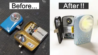Restoration and upgrade of 80 year old flashlight // with gun bluing and crackling lacquer