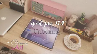 Silver ipad Pro 2021 5th Gen & Apple pencil 2nd Gen Aesthetic Unboxing| ASMR| Procreate On ipad 12.9