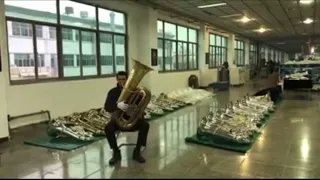 Will Druiett tests his Wessex Kaiser Tuba