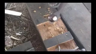 A Old Man Making Railway Line Wooden Sleepers Near Passing A Chines Locomotive