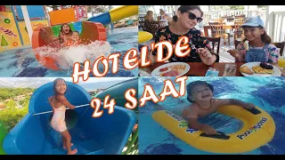 HOTEL'de 24 SAAT, Hotelde bir gün rutini Elif ile Eğlenceli Video.Antalya Crystal Flora Beach Hotel