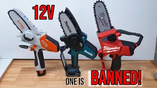 12v Chainsaw Comparison. Makita VS Milwaukee VS Stihl. Are 12v Pruning Saws Any Good?