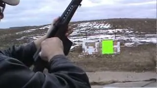 Saiga .410 AK47 style semi auto shotgun converted by CAI shooting some Sellier & Bellot 00 buckshot