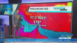 World record tied for heat index in Iran