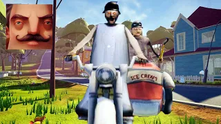 Hello Neighbor - New Neighbor Ice Scream 7 Granny Grandpa Motorbike Act 3 Gameplay Walkthrough