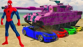 Spiderman Smash Supercars Colors on Big Tank - GTA V Mods