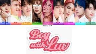 BTS (방탄소년단) Boy With Luv  feat. Halsey (Bts and You - 8th Member)(Color Coded Lyrics Eng/Rom/Han/가사)