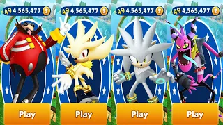 Sonic Dash - Super Silver vs Silver defeat All Bosses Zazz Eggman All Characters Unlocked
