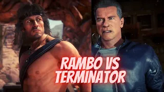 Mortal Kombat 11 Ultimate   Official Rambo Vs  Terminator Gameplay Trailer Round 1