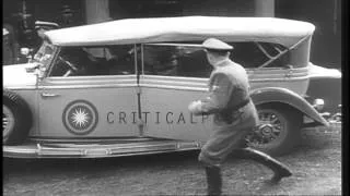 Mussolini arrives in Germany after being liberated and being greeted by Hitler an...HD Stock Footage