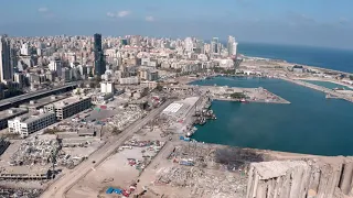 Drone footage Beirut Explosion 2020