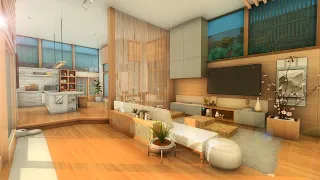 Modern Japanese-Inspired Home (No CC) | Stop Motion Build | Sims 4