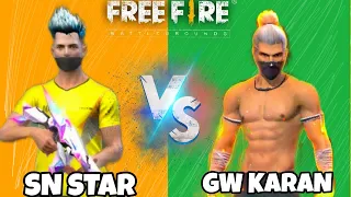 Gw Karan vs SN Star||1v1 desert eagle||clash fight||op gameplay||freefire|| #gwkaran @gwkaran