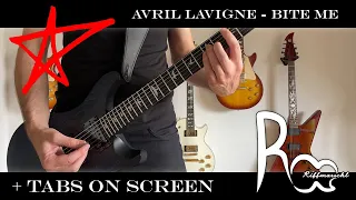 Avril Lavigne - Bite Me Guitar Cover with Tabs on screen 4K UHD