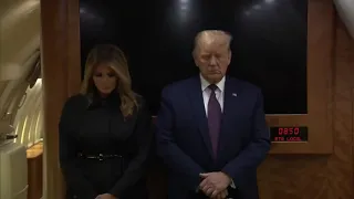 President Trump, First Lady Melania Trump hold moment of silence on Air Force One