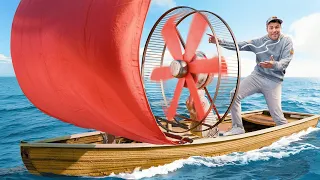 اختبار امكانية تحريك شراع القارب بنفسك دون الرياح ؟