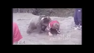 Young Khabib wrestling Bear