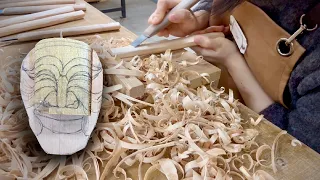 [ENG SUB]  하회탈을 만드는 법 [도구편] (The way to make Korea traditional mask. [tool])