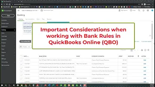 Bank Rules in QuickBooks Online (QBO) - Important Considerations