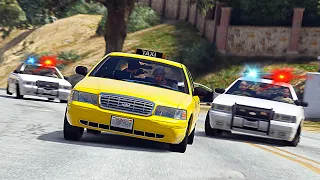 Typical Day as a Taxi Driver - GTA 5 Action movie