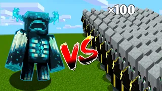 WARDEN vs 100 EVOKER mobs😱😱 in Minecraft 1.20 / Minecraft Mob Battle