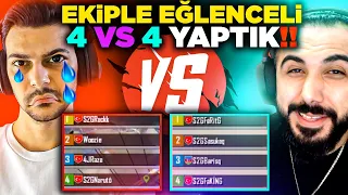 EKİPLE AŞIRI EĞLENCELİ 4 VS 4 YAPTIK!! 😮 WOOZIE AĞLAMAYA DOYMUYOR!! | PUBG MOBILE