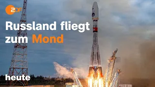 heute 19:00 Uhr vom 11.08.2023 Russlands Mondsonde, Taurus-Lieferung, Freiwilligendienst (english)