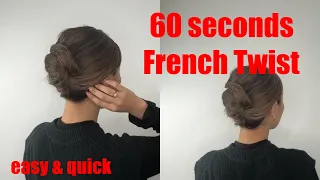 60 Seconds French Twist Asian Hair | Hair And Makeup Tutorial | Professional Hair / Makeup artist