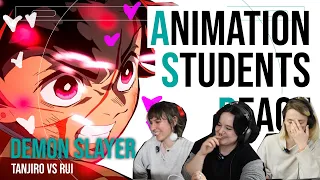 Animation Students React to: Demon Slayer | Tanjiro VS Rui