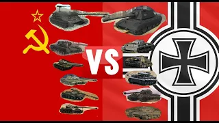 WoT Blitz PvP + обзор всех танков СССР и Германии Часть 1   ИС 7 vs E 100