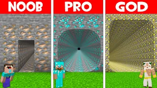 WHO BUILD BIGGEST ORE TUNNEL BETTER NOOB vs PRO vs GOD in Minecraft? DEEPEST TUNNEL!