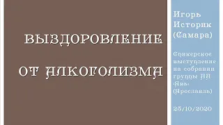 Выздоровление от алкоголизма. Игорь Историк (Самара). Спикер на собрании группы АА "Явь" (Ярославль)