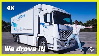 We drove the World’s 1st mass production Hydrogen Fuel Cell Truck – new Hyundai Truck!