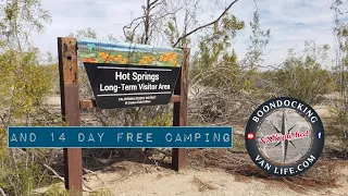 Hot Springs California 14 Day Free Camping and LTVA Site