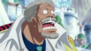 Garp is surprised with luffy from sky. (English Sub)