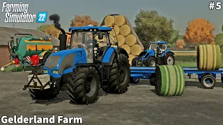 Picking & Storage Hay & Straw Round Bales, Spreading Slurry│Gelderland│FS 22│Timelapse#5