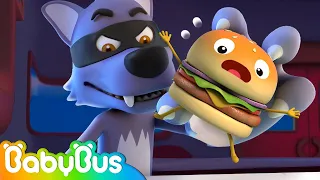 Big Bad Wolf Catches the Burger | Yummy Food Animation for Kids + More Best Kids Cartoon - BabyBus