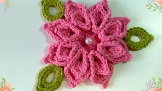 Flor para aplicação em crochê  por Ci artesanatos