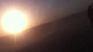 Helicopter lands on beach