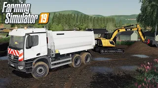 🚧MERCEDES AROCS 6x4 - JCB JS130🚧||Public Works On On The Valley The Old farm ||FS19 MINING MODS
