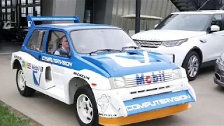 1985 MG Metro 6R4 on a road at the British Motor Museum